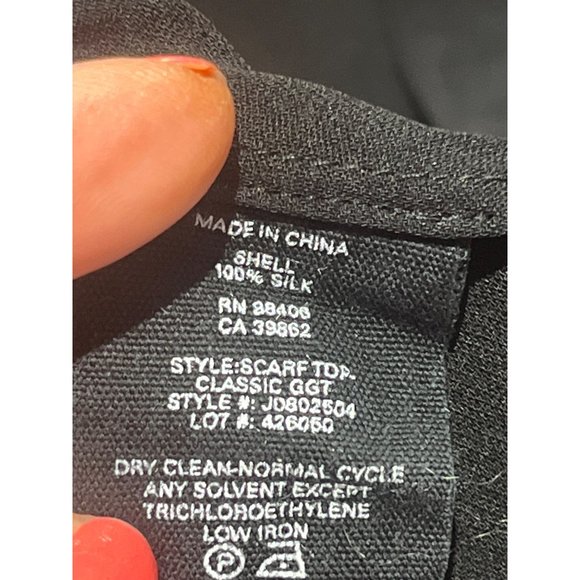 Theory Classic Scarf Top in Black Medium Womens Long Sleeve Blouse - Picture 11 of 14